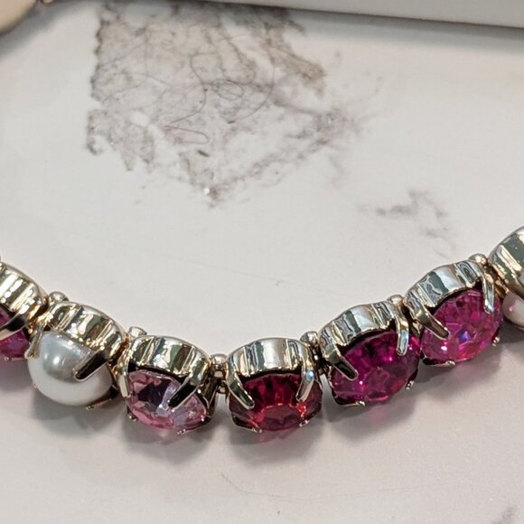 J.Crew Factory Crystal and Pearl Stretch Bracelet - Picture 7 of 8